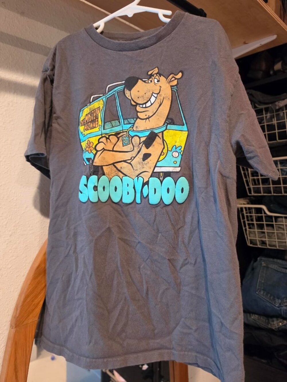 Scooby Doo Boys kids unisex medium youth t tee shirt grey m
